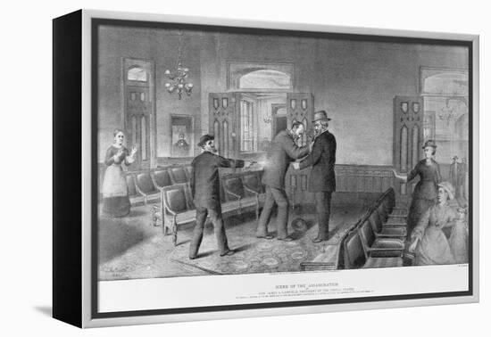 Scene of the Assassination of General James A. Garfield, President of the United States-W. T. Mathews-Framed Premier Image Canvas