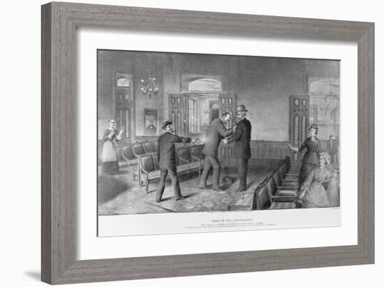 Scene of the Assassination of General James A. Garfield, President of the United States-W. T. Mathews-Framed Giclee Print