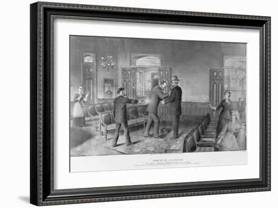 Scene of the Assassination of General James A. Garfield, President of the United States-W. T. Mathews-Framed Giclee Print