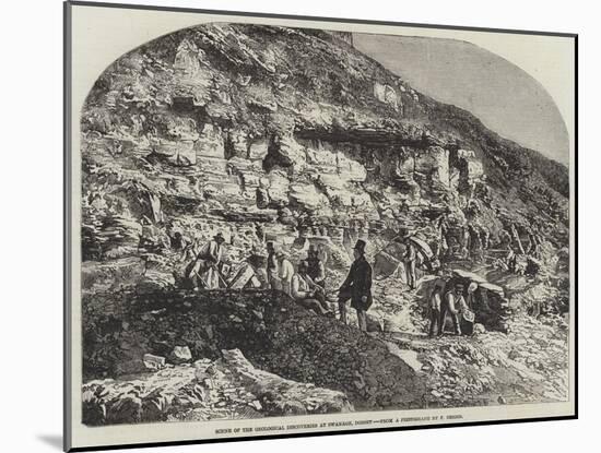 Scene of the Geological Discoveries at Swanage, Dorset-Richard Principal Leitch-Mounted Giclee Print