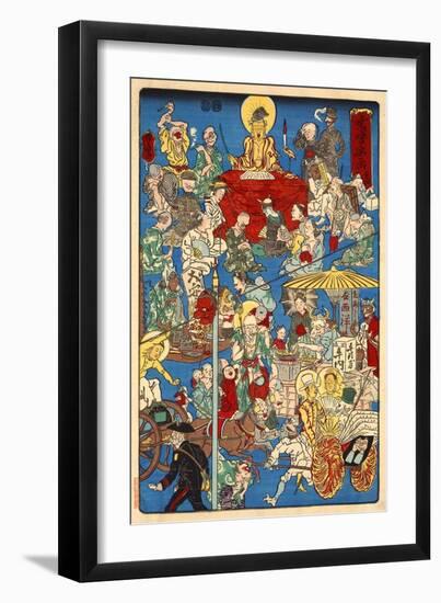 Scene of the Other World, No. 4-Kyosai Kawanabe-Framed Giclee Print