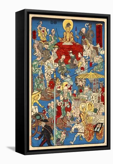 Scene of the Other World, No. 4-Kyosai Kawanabe-Framed Premier Image Canvas