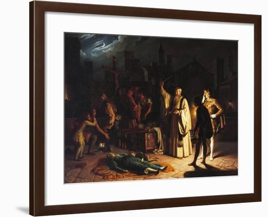 Scene of the Plague in Florence in 1348 Described by Boccaccio-Baldassarre Calamai-Framed Giclee Print