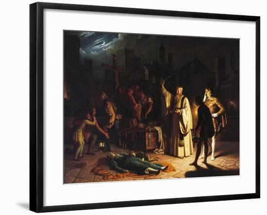 Scene of the Plague in Florence in 1348 Described by Boccaccio-Baldassarre Calamai-Framed Giclee Print