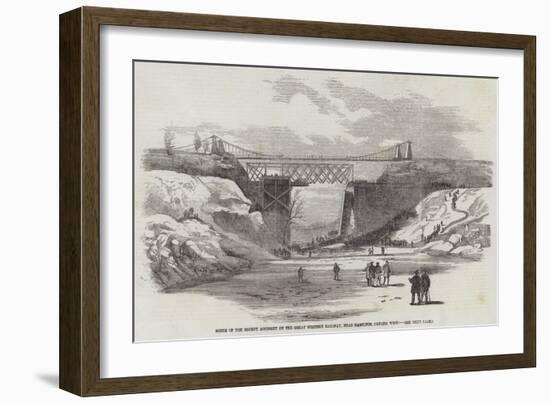 Scene of the Recent Accident on the Great Western Railway, Near Hamilton, Canada West-null-Framed Giclee Print