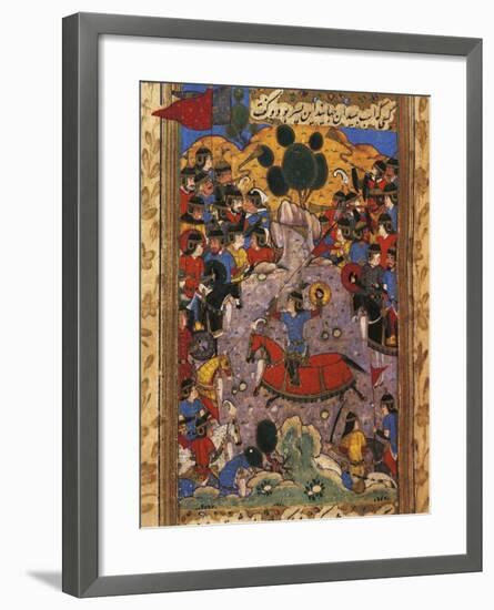 Scene of War, Miniature from a Manuscript by Shah Mahmud Al-Nishapuri, 1553-null-Framed Giclee Print