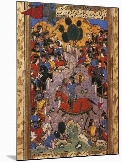 Scene of War, Miniature from a Manuscript by Shah Mahmud Al-Nishapuri, 1553-null-Mounted Giclee Print