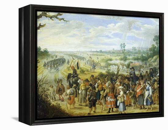 Scene of War: Population Fleeing before Enemy-Sebastian Vrancx-Framed Premier Image Canvas