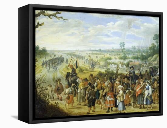 Scene of War: Population Fleeing before Enemy-Sebastian Vrancx-Framed Premier Image Canvas