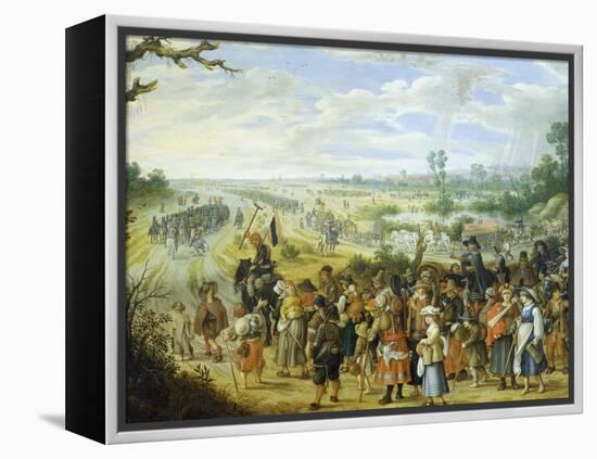 Scene of War: Population Fleeing before Enemy-Sebastian Vrancx-Framed Premier Image Canvas