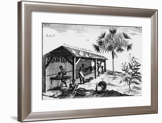 Scene on an American Tobacco Plantation, 1725-null-Framed Giclee Print