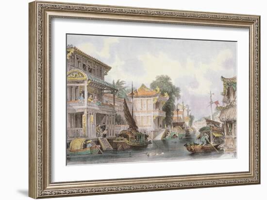 Scene on the Horan Canal Near Canton, C.1850-Thomas Allom-Framed Giclee Print