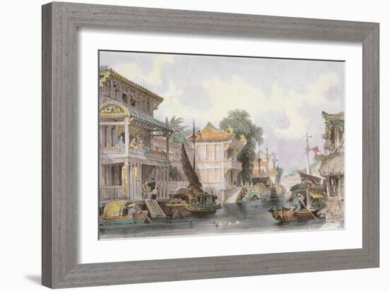 Scene on the Horan Canal Near Canton, C.1850-Thomas Allom-Framed Giclee Print