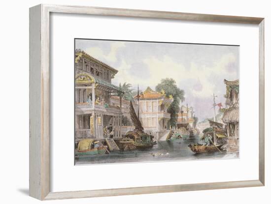 Scene on the Horan Canal Near Canton, C.1850-Thomas Allom-Framed Giclee Print