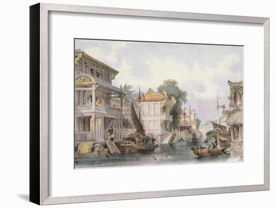 Scene on the Horan Canal Near Canton, C.1850-Thomas Allom-Framed Giclee Print