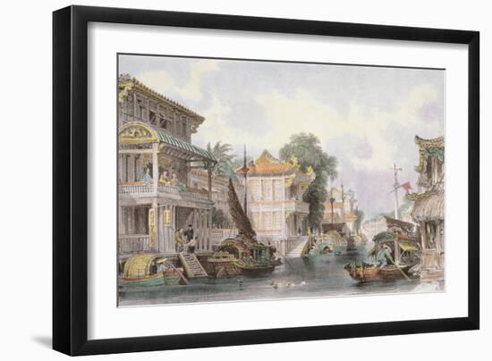 Scene on the Horan Canal Near Canton, C.1850-Thomas Allom-Framed Giclee Print