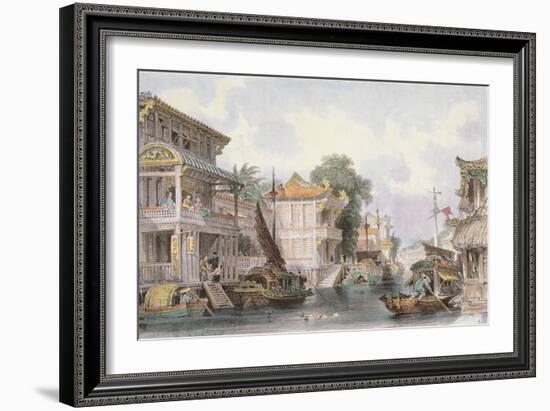 Scene on the Horan Canal Near Canton, C.1850-Thomas Allom-Framed Giclee Print