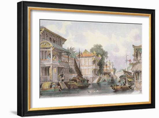 Scene on the Horan Canal Near Canton, C.1850-Thomas Allom-Framed Giclee Print