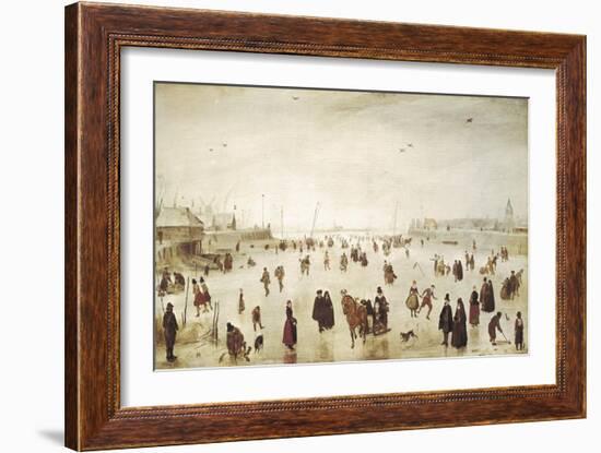 Scene on the Ice-Hendrik Avercamp-Framed Art Print