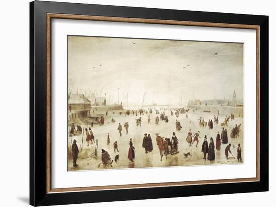 Scene on the Ice-Hendrik Avercamp-Framed Art Print