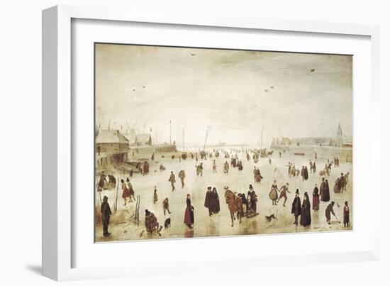 Scene on the Ice-Hendrik Avercamp-Framed Art Print