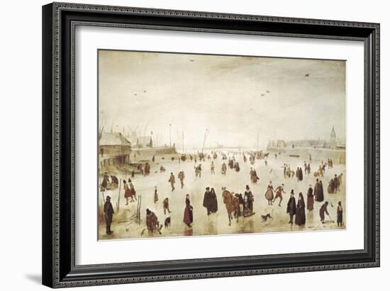 Scene on the Ice-Hendrik Avercamp-Framed Art Print