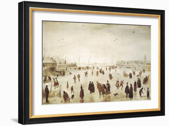 Scene on the Ice-Hendrik Avercamp-Framed Art Print