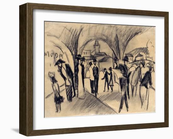 Scene under the Arcades in Thun, 1913-August Macke-Framed Giclee Print