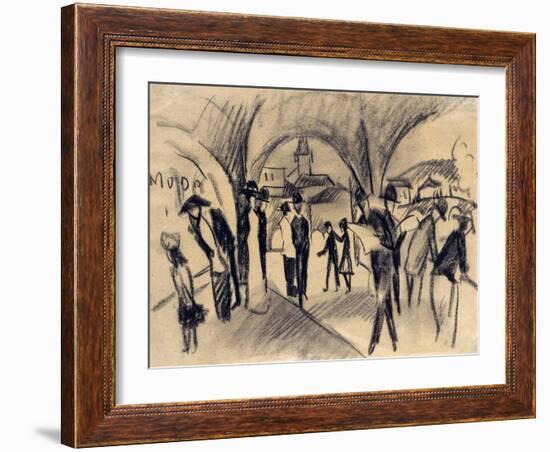 Scene under the Arcades in Thun, 1913-August Macke-Framed Giclee Print