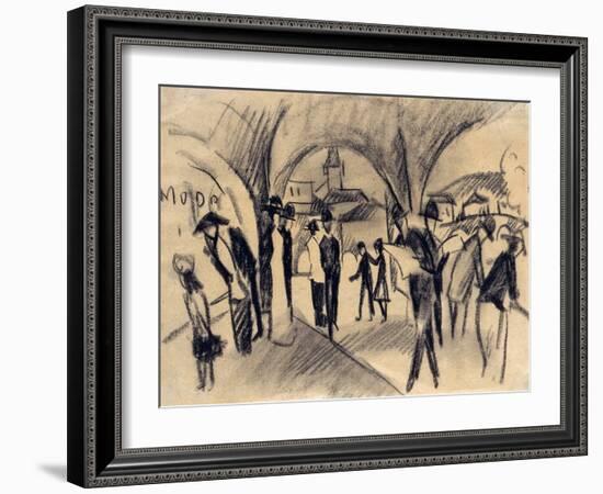 Scene under the Arcades in Thun, 1913-August Macke-Framed Giclee Print