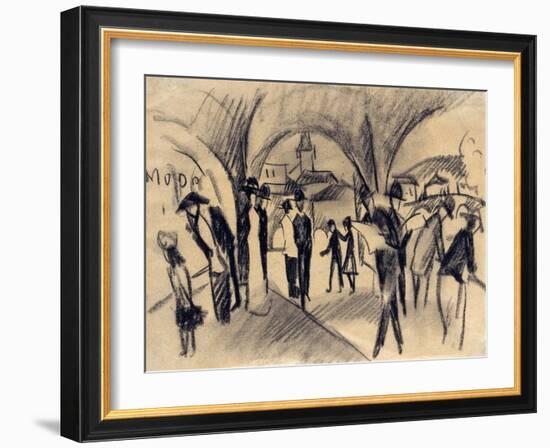 Scene under the Arcades in Thun, 1913-August Macke-Framed Giclee Print