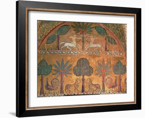 Scene with Centaurs, from the Room of King Ruggero (Mosaic)-Italian-Framed Giclee Print