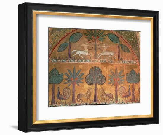 Scene with Centaurs, from the Room of King Ruggero (Mosaic)-Italian-Framed Giclee Print