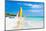 Scene with Sailing Boat at the Famous Varadero Beach , Caribbean Sea in Cuba-Kamira-Mounted Photographic Print