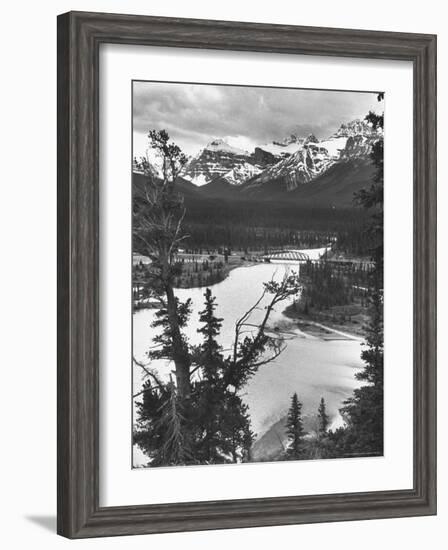 Scenery Along Columbia Icefields Highway in Canadian Rockies between Banff and Jasper-Andreas Feininger-Framed Photographic Print