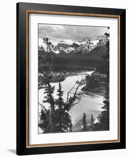 Scenery Along Columbia Icefields Highway in Canadian Rockies between Banff and Jasper-Andreas Feininger-Framed Photographic Print