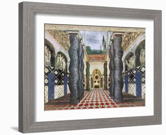 Scenery Design for the Imperial Palace, from The Martyr of St. Sebastian, c.1911-22-Leon Bakst-Framed Giclee Print