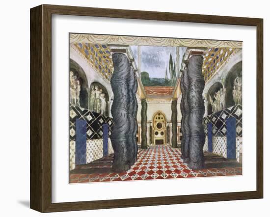 Scenery Design for the Imperial Palace, from The Martyr of St. Sebastian, c.1911-22-Leon Bakst-Framed Giclee Print