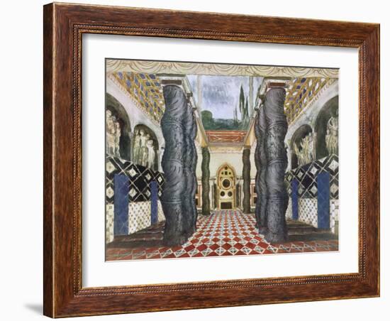 Scenery Design for the Imperial Palace, from The Martyr of St. Sebastian, c.1911-22-Leon Bakst-Framed Giclee Print