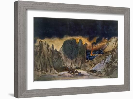 Scenery Design from Phedre, 1917 (Colour Litho)-Leon Bakst-Framed Giclee Print