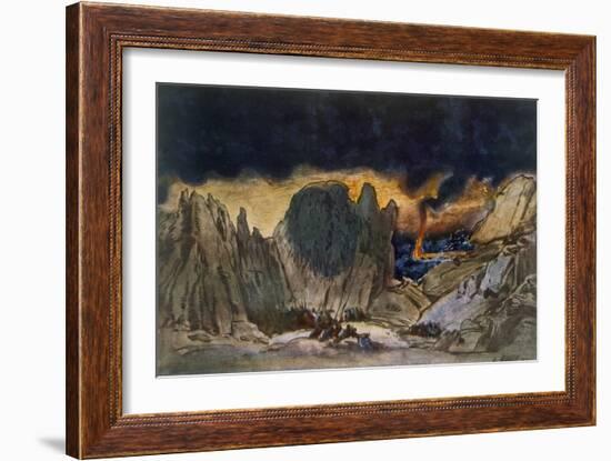 Scenery Design from Phedre, 1917 (Colour Litho)-Leon Bakst-Framed Giclee Print