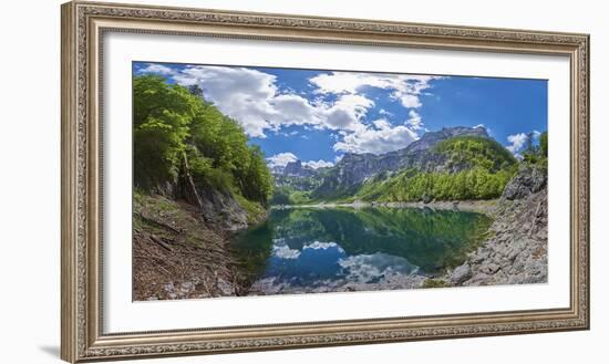 Scenery, Hinterer Gosausee, mountain lake, spring-David & Micha Sheldon-Framed Photographic Print