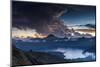 Scenery in the Gunung Rinjani, the Crater Lake, Clouds, Stormy Atmosphere, Flash-Christoph Mohr-Mounted Photographic Print