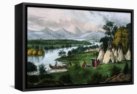 Scenery of the Upper Mississippi-Currier & Ives-Framed Premier Image Canvas