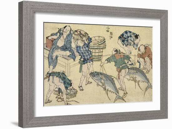 Scènes de rue nouvellement publiées-Katsushika Hokusai-Framed Giclee Print