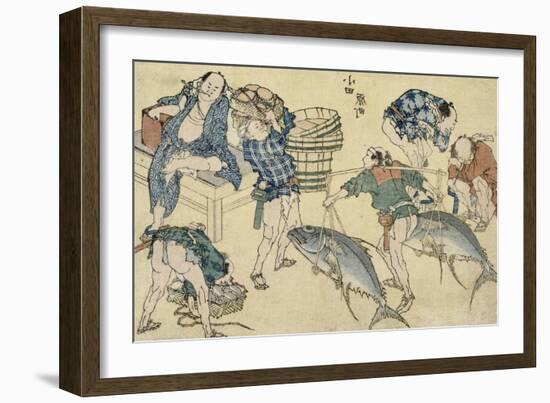 Scènes de rue nouvellement publiées-Katsushika Hokusai-Framed Giclee Print