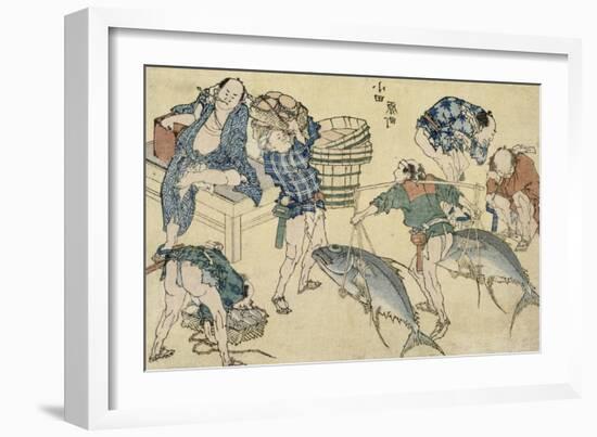 Scènes de rue nouvellement publiées-Katsushika Hokusai-Framed Giclee Print