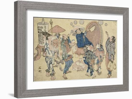 Scènes de rue nouvellement publiées-Katsushika Hokusai-Framed Giclee Print