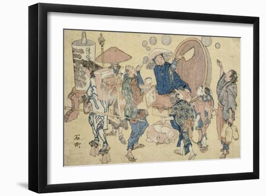 Scènes de rue nouvellement publiées-Katsushika Hokusai-Framed Giclee Print