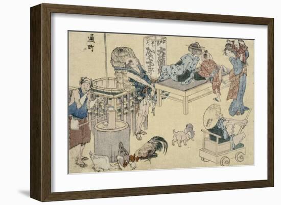 Scènes de rue nouvellement publiées-Katsushika Hokusai-Framed Giclee Print